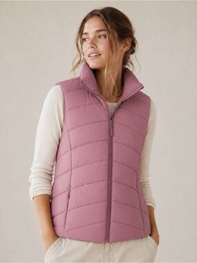 NWT Mountain Warehouse Woman Water-Resistant Puffer Zip-Up Vest US8 Granola